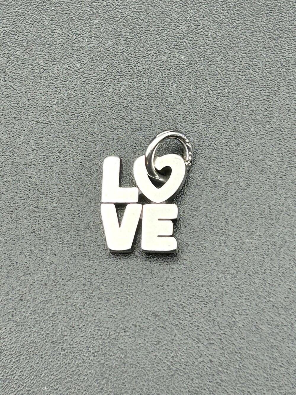 James Avery Retired Sterling Silver “Abounding Love” Stacked Heart Word Charm